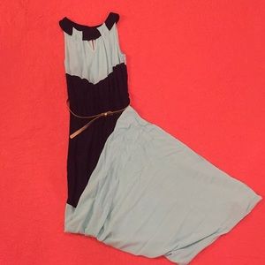 Light Blue and Navy Chevron dress.